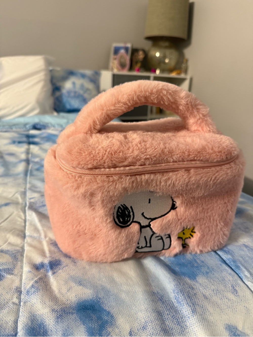 Peanuts Plush Pink Snoopy & Woodstock Carry Tote